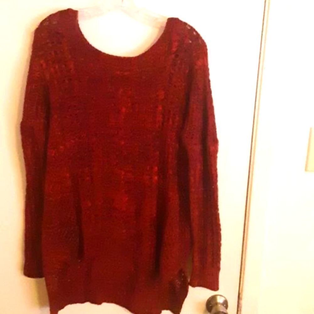 Express Chunky Knit Red Sweater Top Size Medium